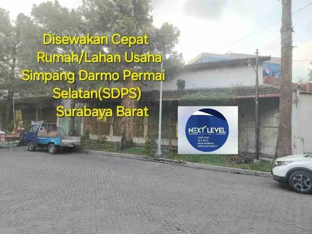 Disewakan Cepatt Rumah/Lahan Usaha Simpang Darmo Permai Selatan