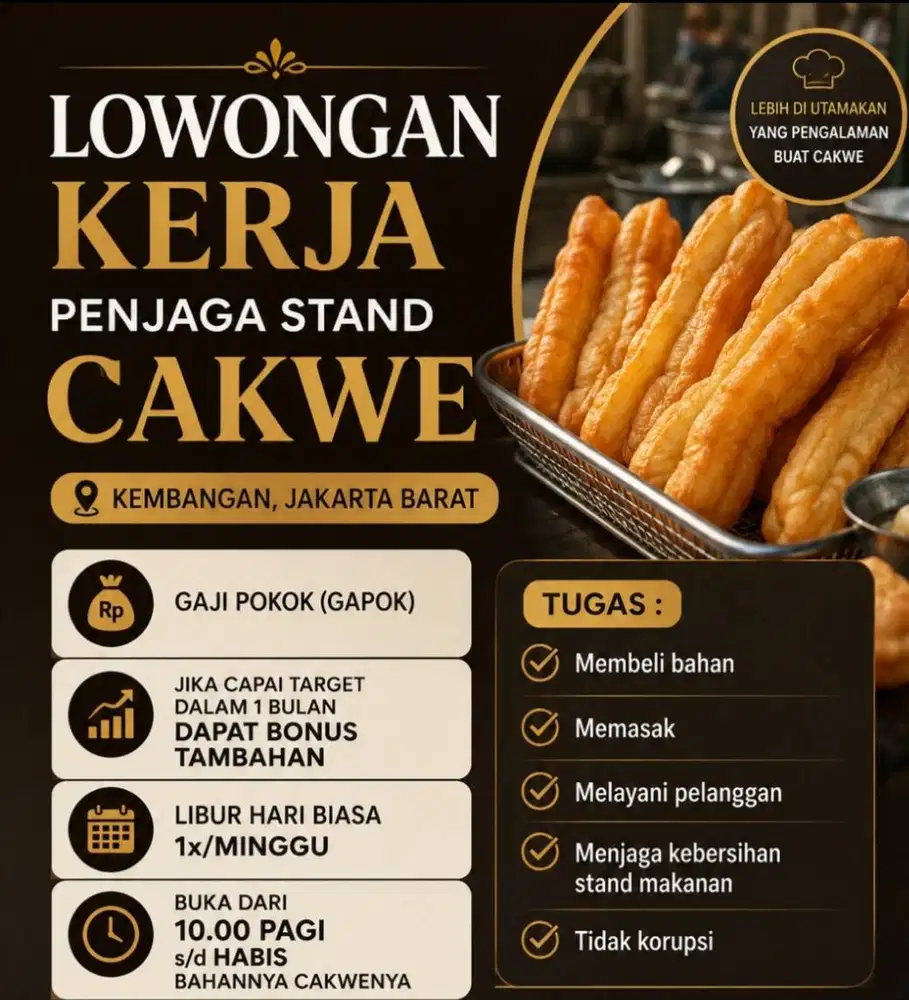 Lowongan kerja dagang cakwe