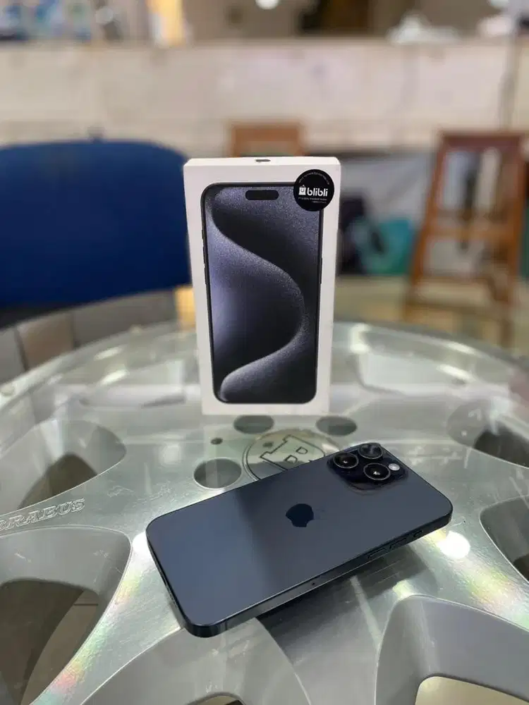 Iphone 15 pro max 256 titanium blue ex garansi resmi