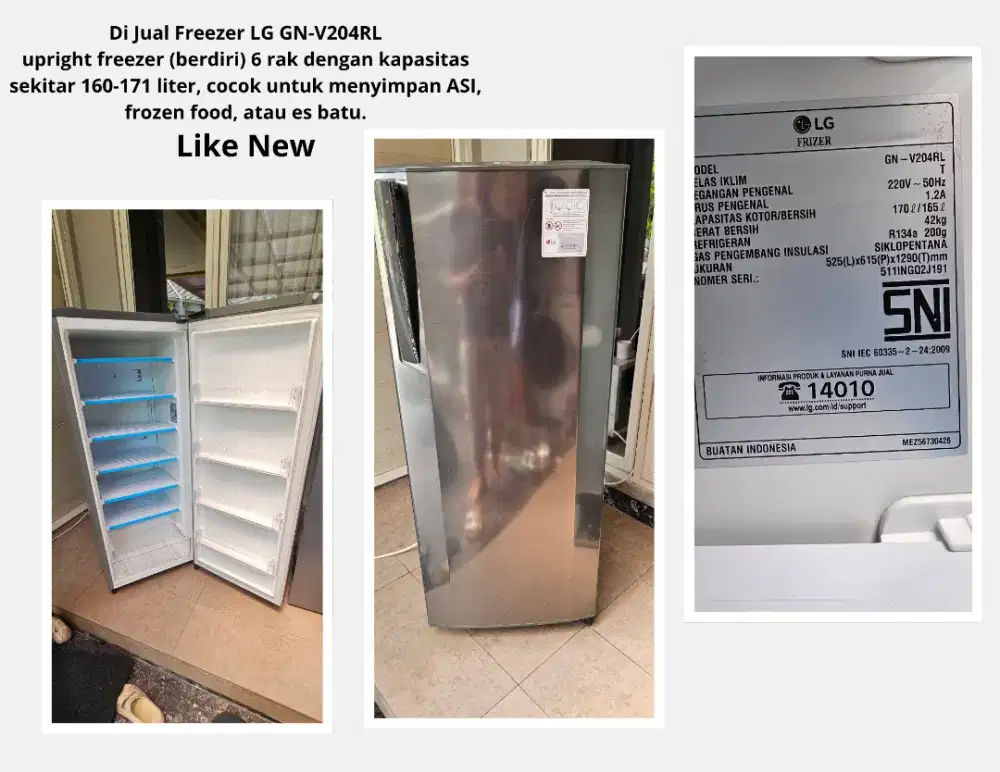 Di Jual Freezer LG GN-V204RL