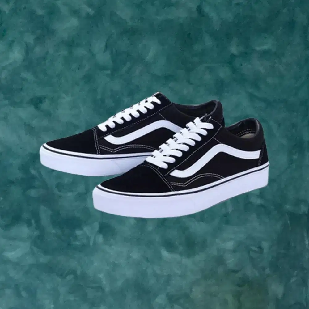 Vans Old Skool Classic Black White Original, Sepatu Vans, Sneakers Ori