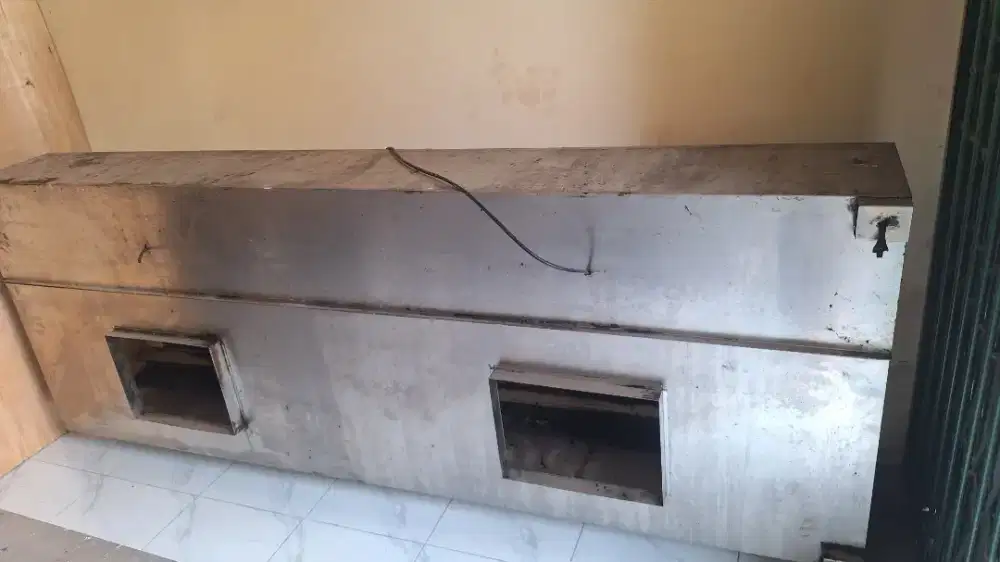 Jual cepat 1 set hood/dakting dapur stainless + exhaust fan industri