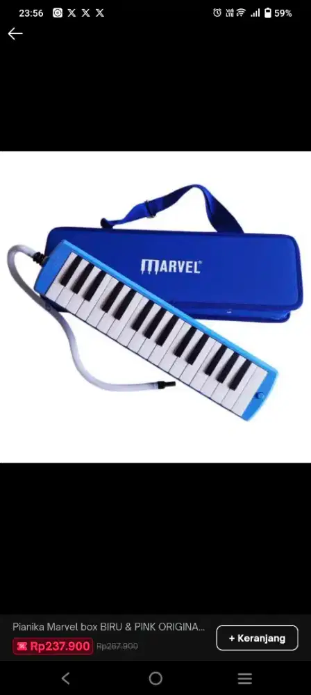 Pianika Marvel Box Original warna BIRU