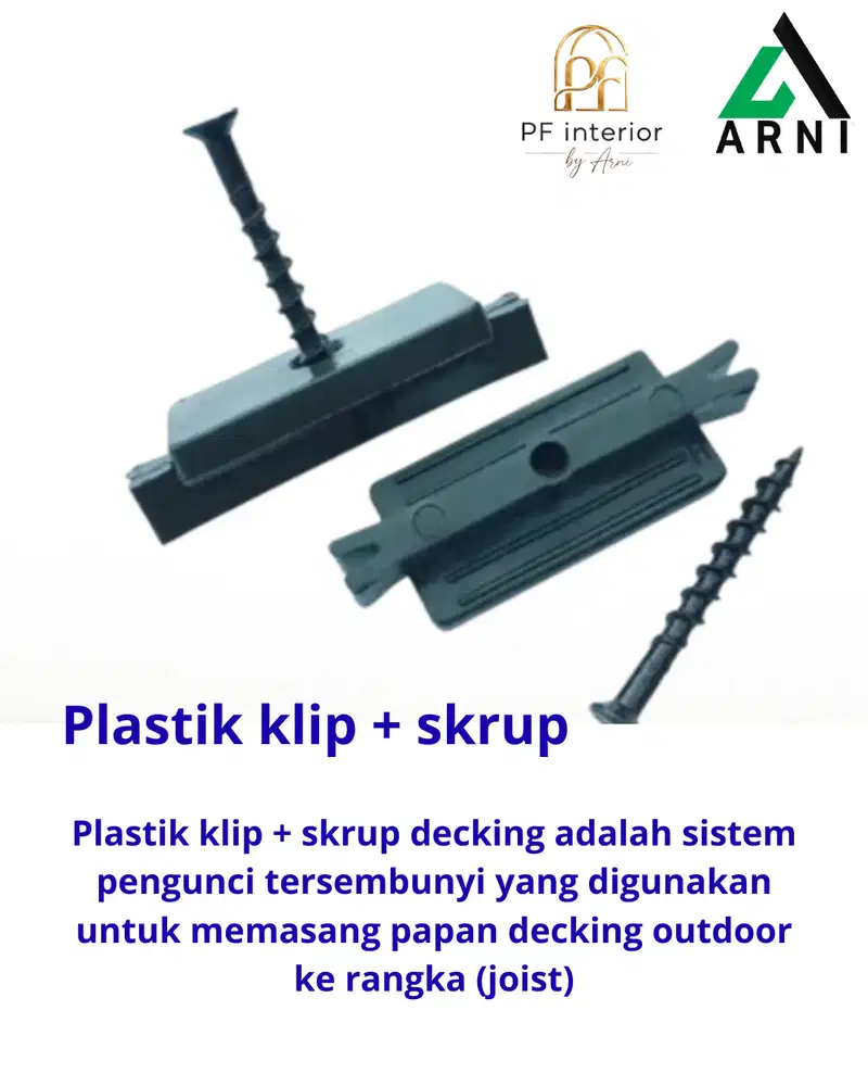 Paket Plastic Klip + Skrup Decking WPC I Aksesoris Pemasangan Decking
