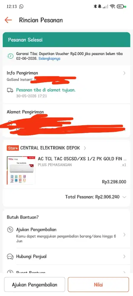 Ac Tcl 1/2 Pk low wat