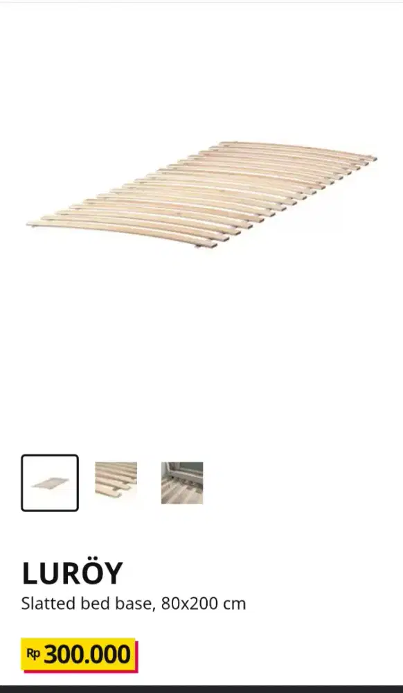 IKEA LUROY 80x200cm / alas kasur kayu type Bed Songesand uk. 160x200cm