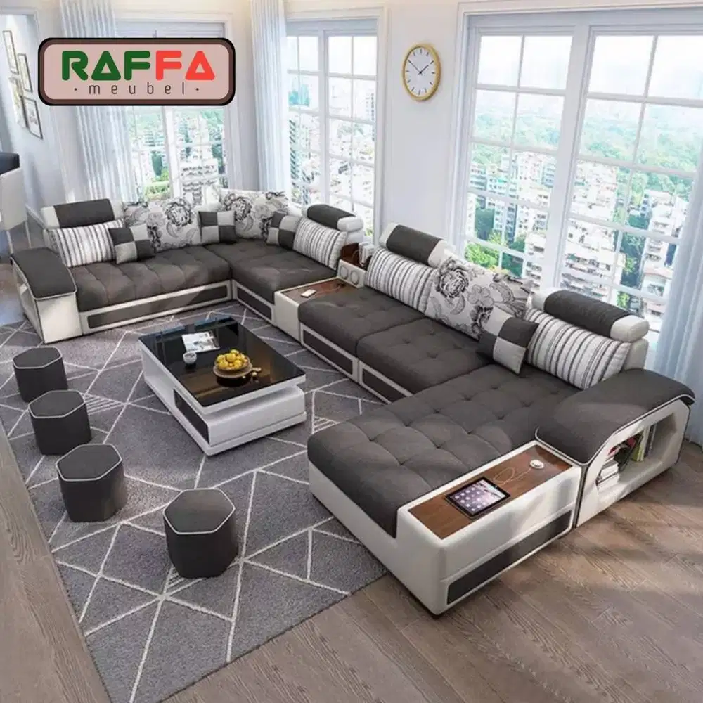 Sofa Leter U - Sofa Tamu - Kursi Sofa Moderen - Sofa empuk Nyaman
