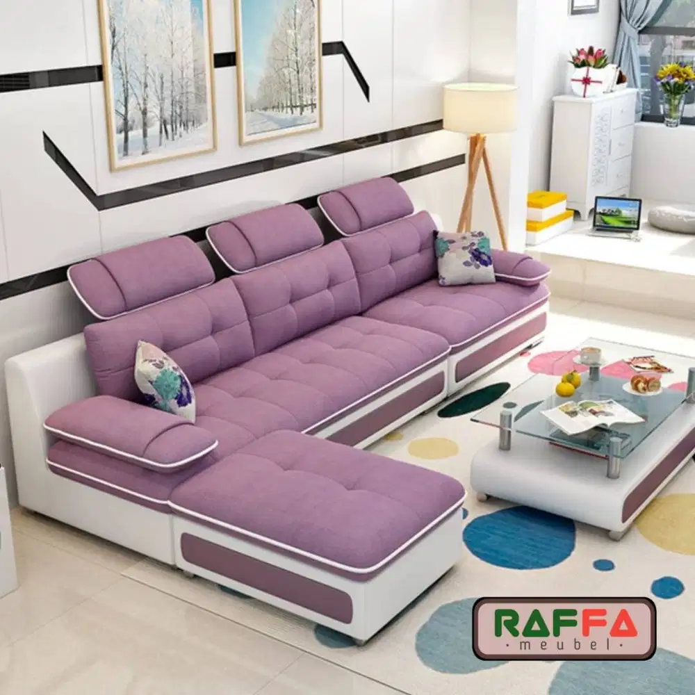 Sofa L Minimalis  - Sofa Ruang Tamu Modern /Ruang Keluarga -Kursi Sofa