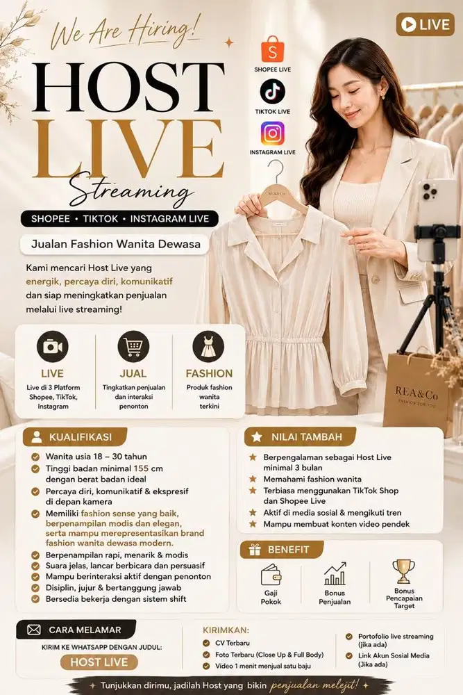 Host live pakaian wanita