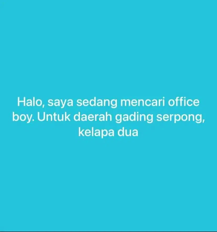 LOWONGAN OFFICE BOY