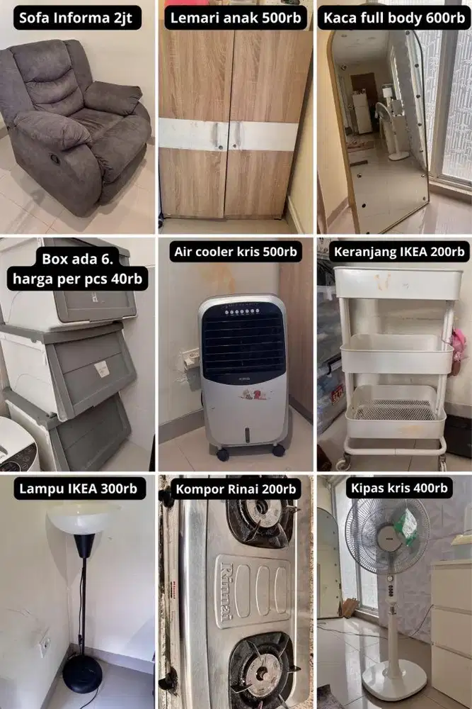 Jual barang mau pindahan