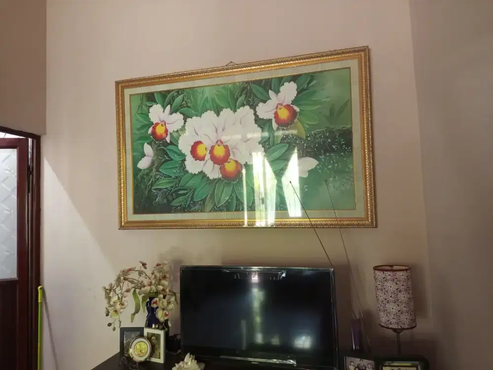 Dijual lukisan printing bunga anggrek ukuran 100x160