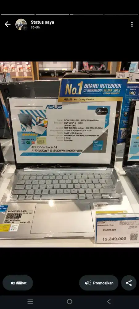 KREDIT LAPTOP ASUS VIVOBOOK 14 SYARAT HANYA KTP