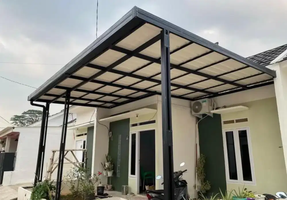 Kanopi alderon rangka bajaringan