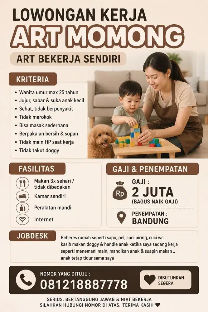 Lowongan kerja ART Momong