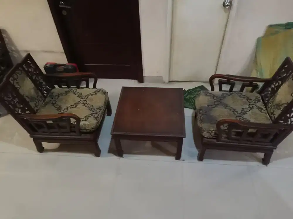 meja dan kursi jati asli