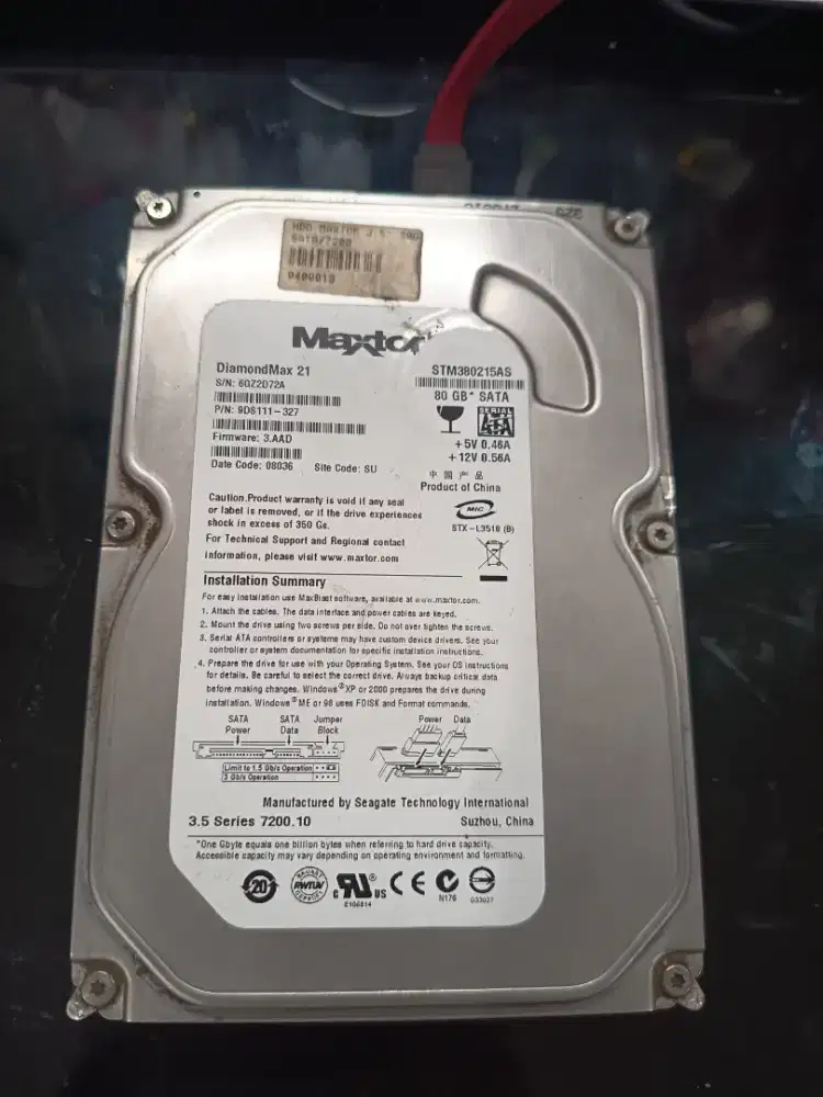 Dijual Hardisk 3.5 SATA WDC 320 Gb & Maxtor 80Gb