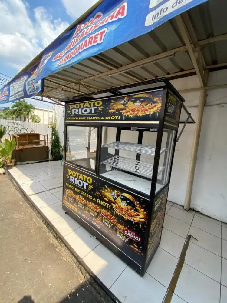 Gerobak jualan,  etalase