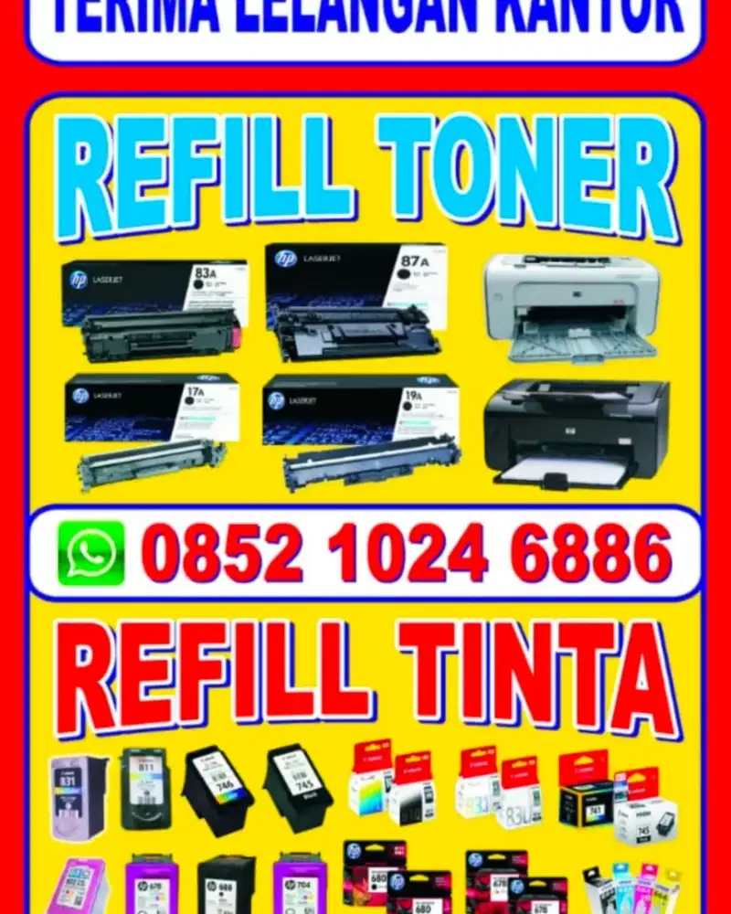 Jual beli tinta cartridge printer baru dan bekas dengan harga pantas