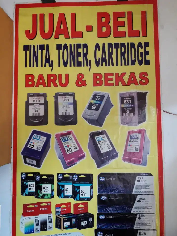 Jual beli tinta cartridge printer baru dan bekas dengan harga pantas