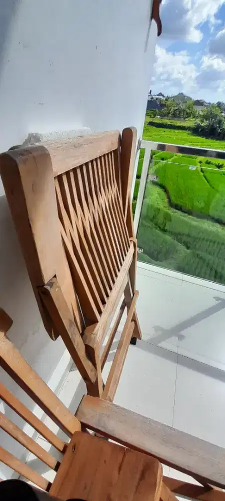 Kursi Lipat Kayu Jati Armrest