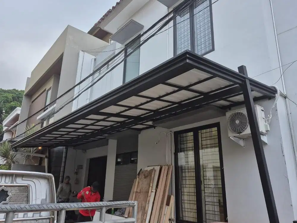 Kanopi teras rumah spandek pasir