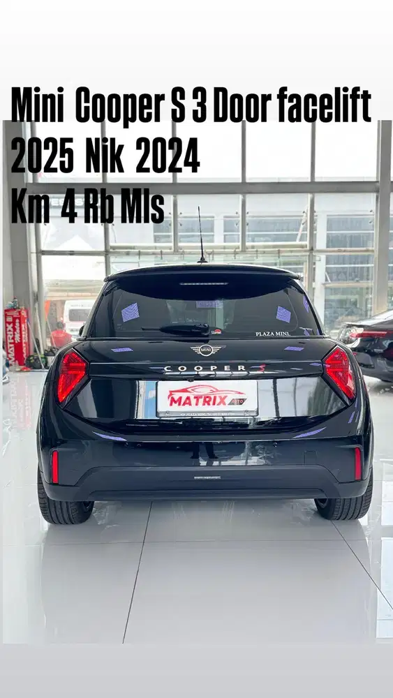 Mini Cooper S 3Door 2025 Nik24 Black on black siap pakai