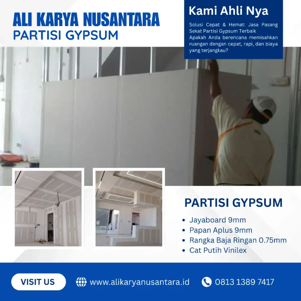 Jasa Pasang Partisi Gypsum Depok
