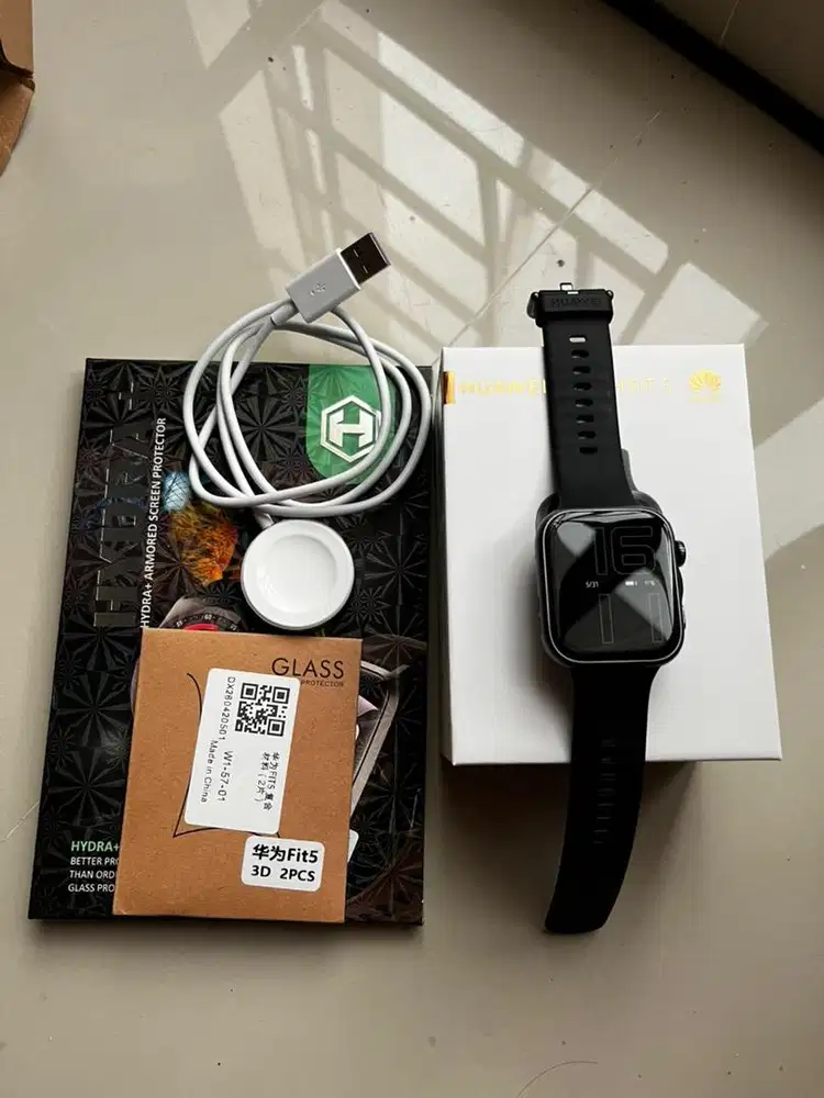Huawei Watch Fit 5 Fullset Mulus + Bonus 7 Anti Gores