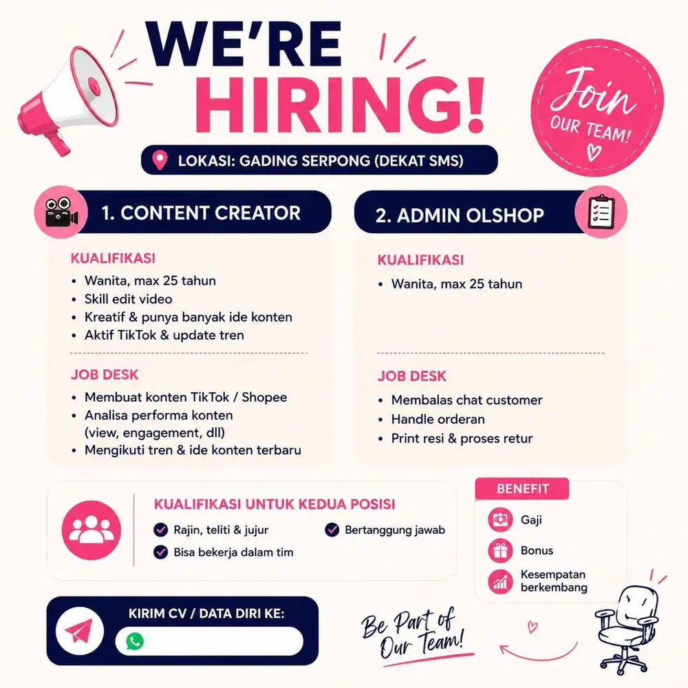 konten creator dan admin olshop
