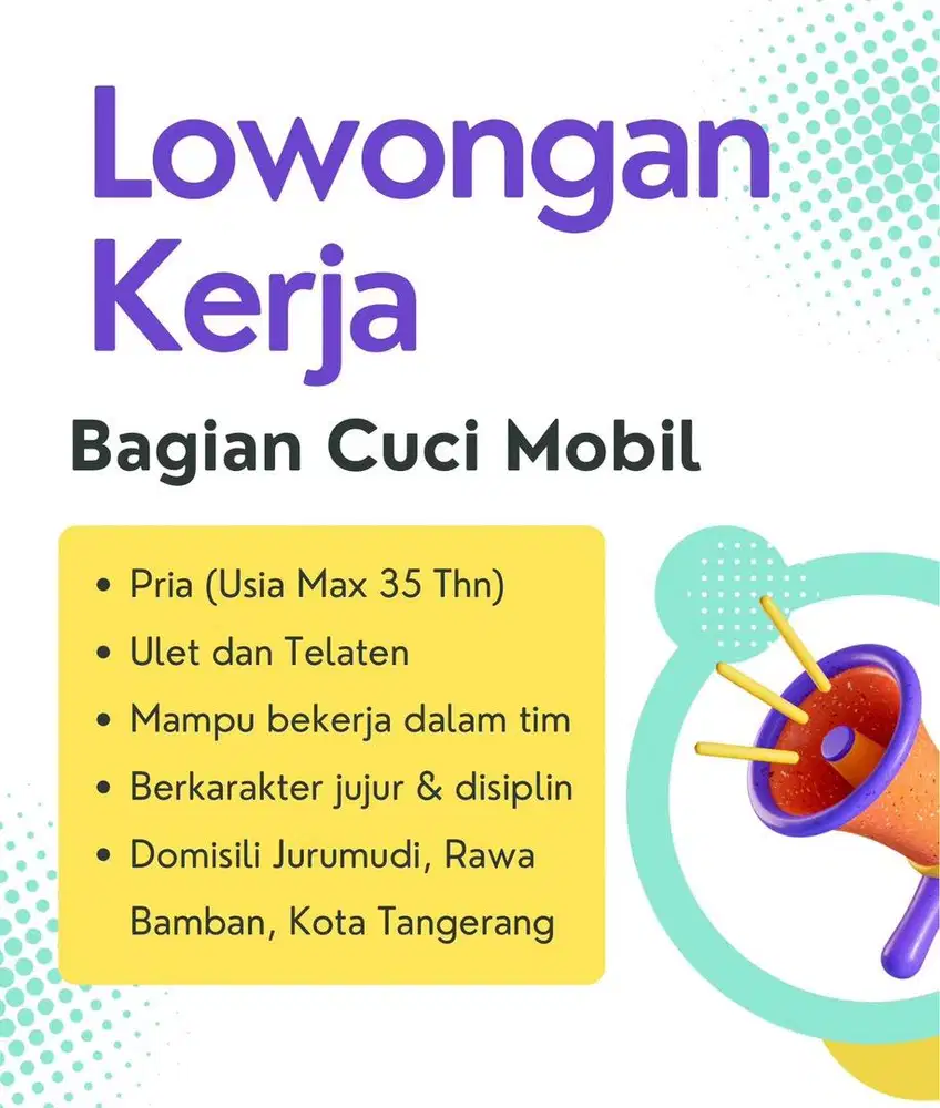 Lowongan Bagian Cuci Mobil