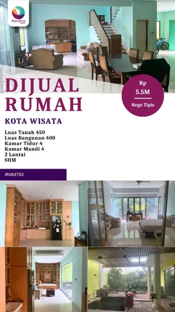Dijual cepat rumah murah di perumahan kota wisata Cibubur