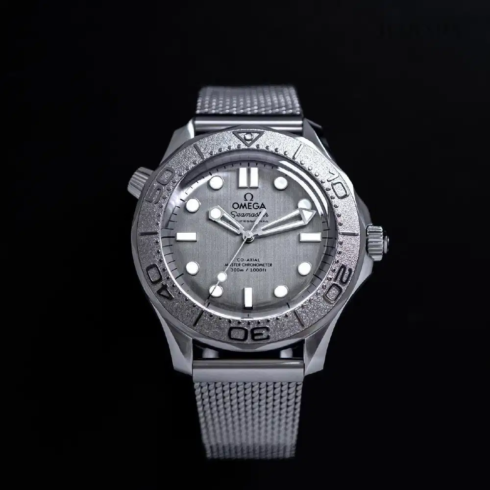 Omega Seamaster Diver 300M, Sandblast Titanium Bezel, Grey Wave 42 mm