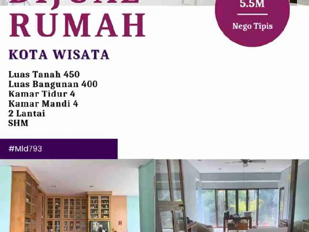 dijual cepat rumah asri di perumahan kota wisata Cibubur