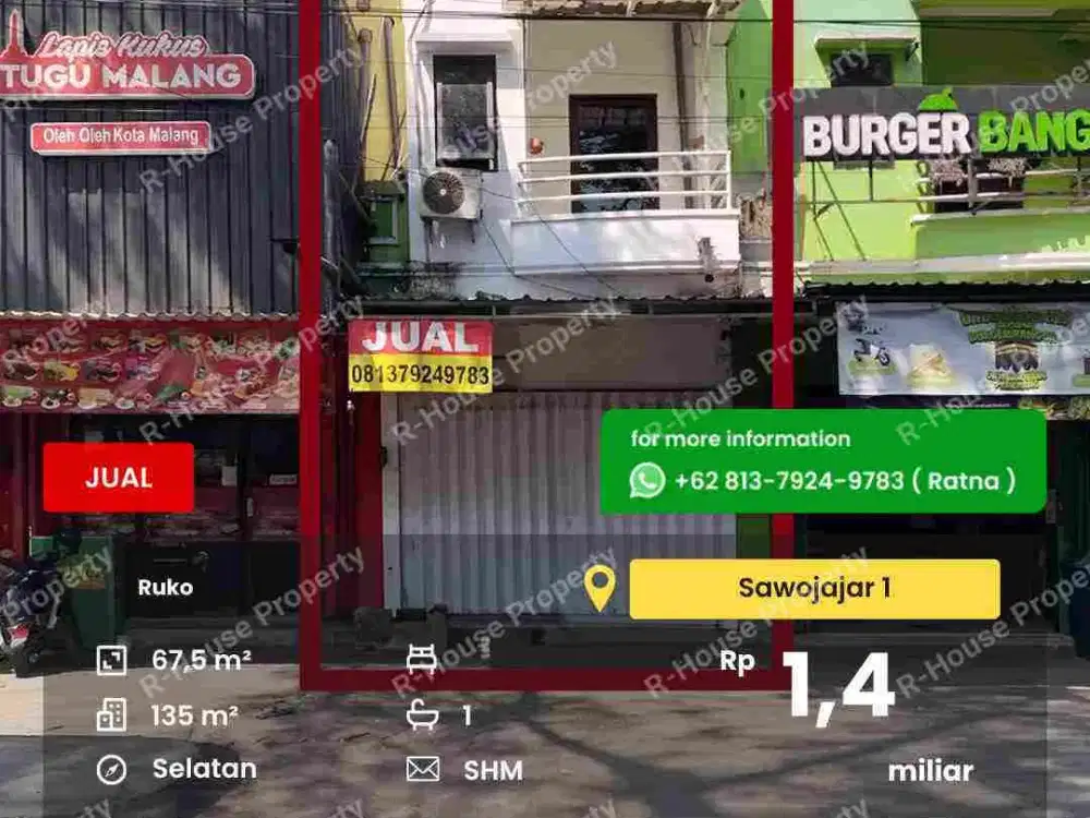 Ruko murah 2 lantai Sawojajar 1