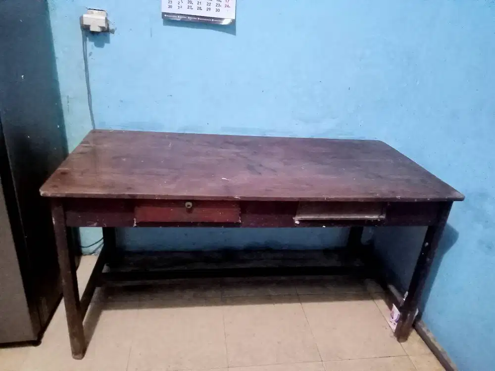 Meja makan set kursi jati tua