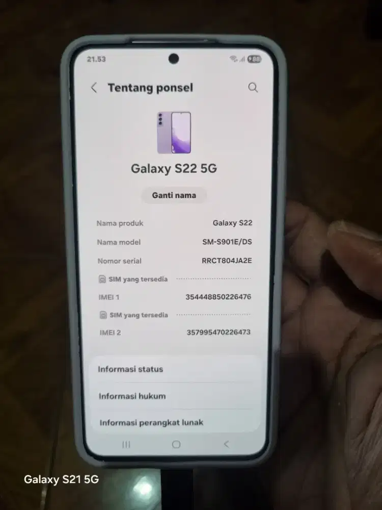 Samsung Galaxy S22 5G 8/256 Fullset Mulus Masih Orian Eks SEIN