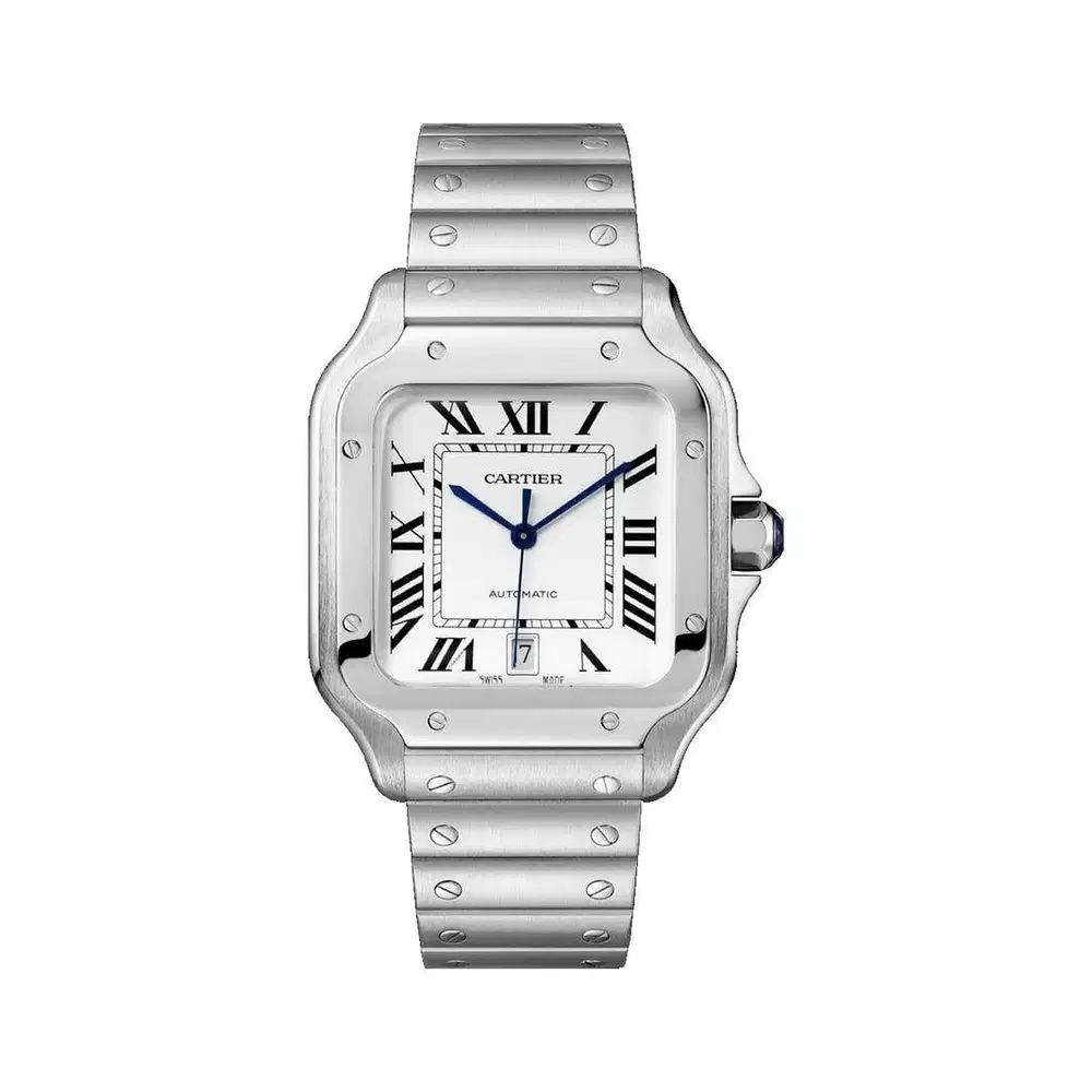 Cartier New Santos 100-L Silver Dial with Bracelet - New in Box