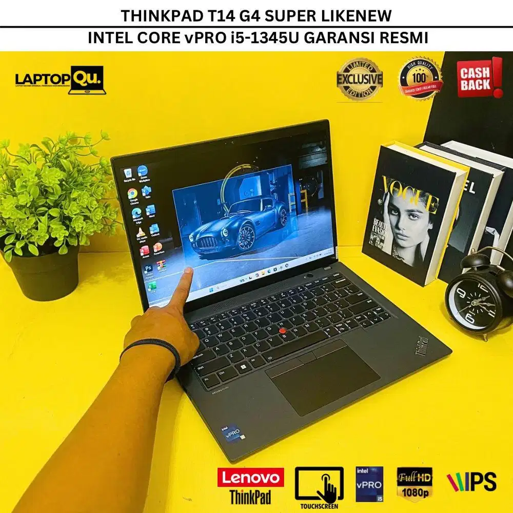 THINKPAD T14 G4 i5-1345U RAM 16GB/SSD 512GB/TOUCHSCREEN/GARANSI RESMI