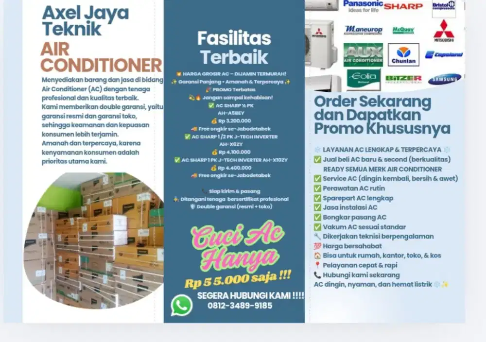 Cuci AC Murah Rp 55.000,Service ac ,perawatan ac .jual beli ac