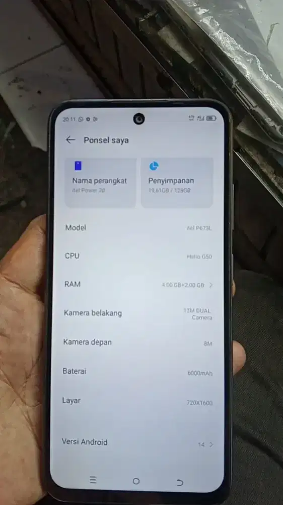Itel power 70 4+2/128 mulus normal nominus