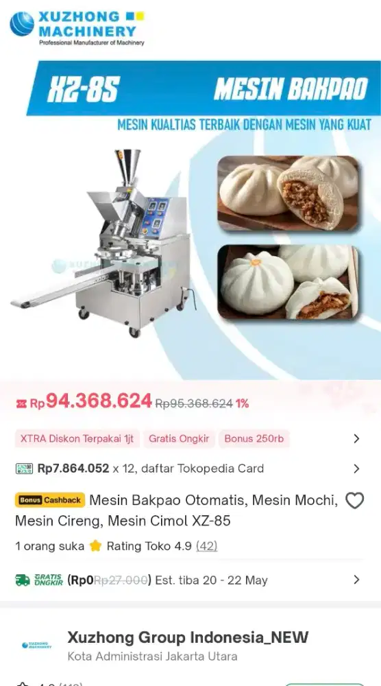 Mesin bapao cireng mochi etc otomatis