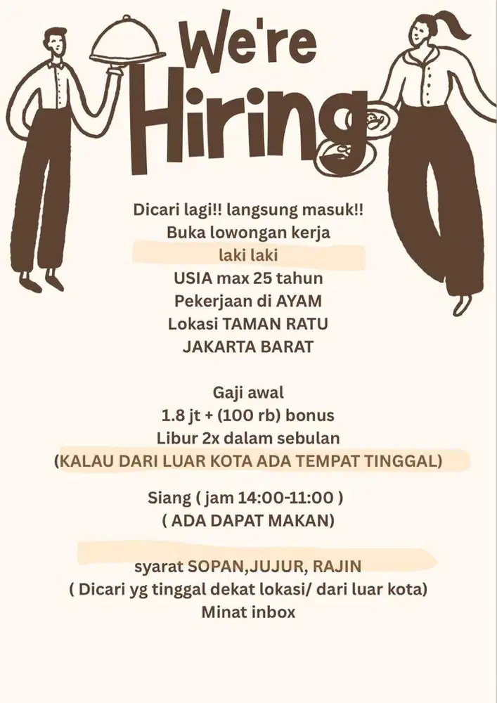 Di cari yang serius bisa inbox