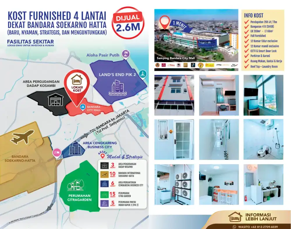 Dijual Rumah Kost, Usaha Kos Kosan Dekat Bandara, Investasi yang Aman