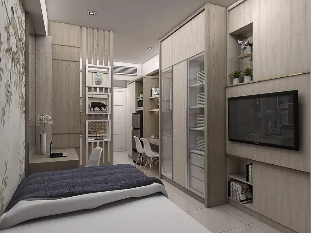 Disewakan Baru Gress Minimalis Apartemen Benson Studio Siap Huni Luas 27M Balcony View City LT23 Connect Pakuwon Mall Surabaya Barat