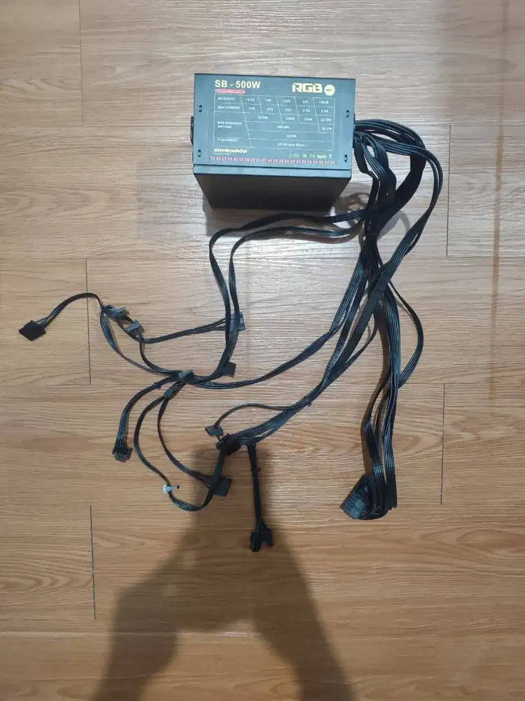 PSU Simbadda SB-500W RGB Pure Flat Cable (Segel Baut Utuh)