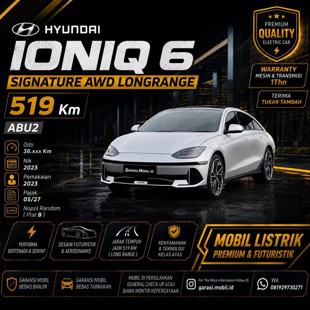 Hyundai Ioniq 6 Signature LongRange 2023 / Odo 36rbu Kilometer