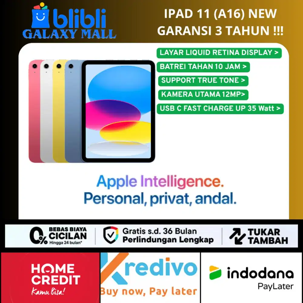 Promo Ipad 11 (Bionic A16) Potongan Tambahan Kartu Pelajar