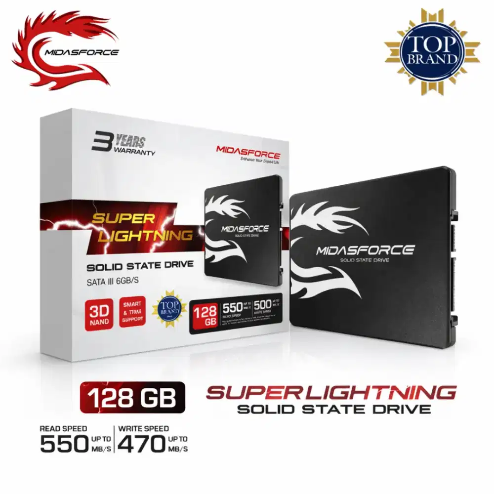 Midasforce Super Lightning SSD 128GB SATA III 6Gbps Internal Laptop PC