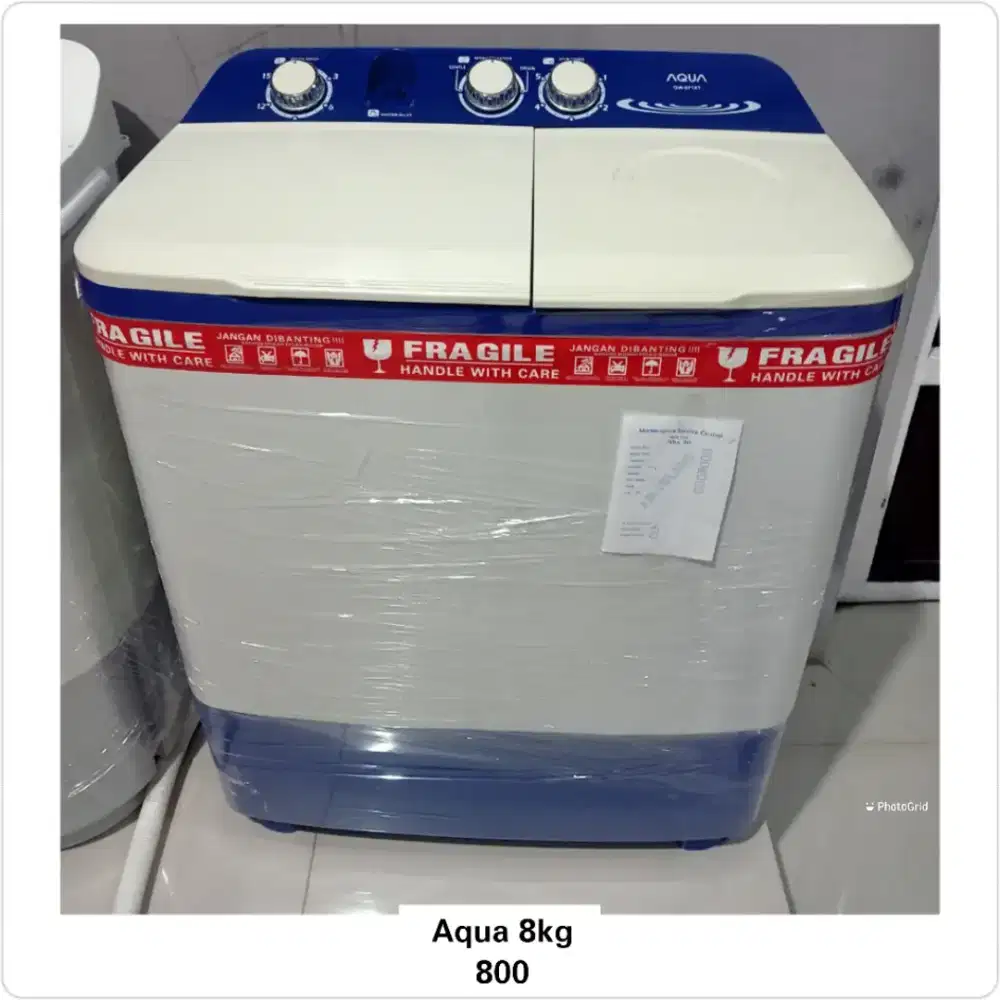 Mesin cuci 2 tabung Aqua 8kg